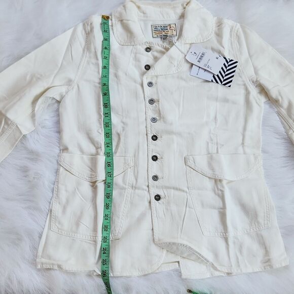 NWT Sandrine Rose -967 x Free People Empire Jacket Utility Shirt White Medium - Picture 8 of 10